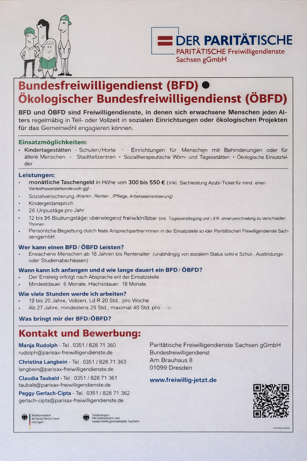 informationsflyer zum bundesfreiwilligendienst